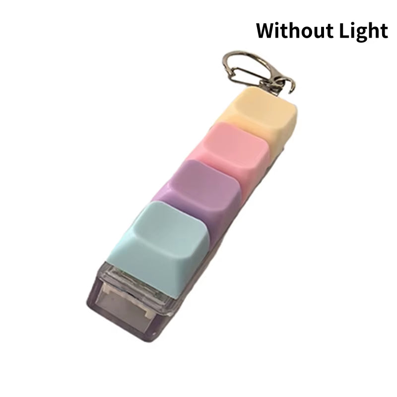 4/9 Keys Mechanical Keyboard Axis Tester LED Keyboard Key Toy Stress Relief DIY Button Keycap Fidget Keychain Toys Gift