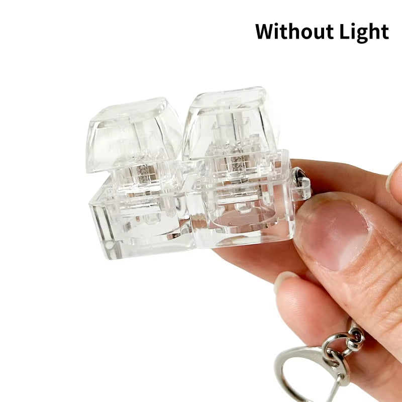 4/9 Keys Mechanical Keyboard Axis Tester LED Keyboard Key Toy Stress Relief DIY Button Keycap Fidget Keychain Toys Gift