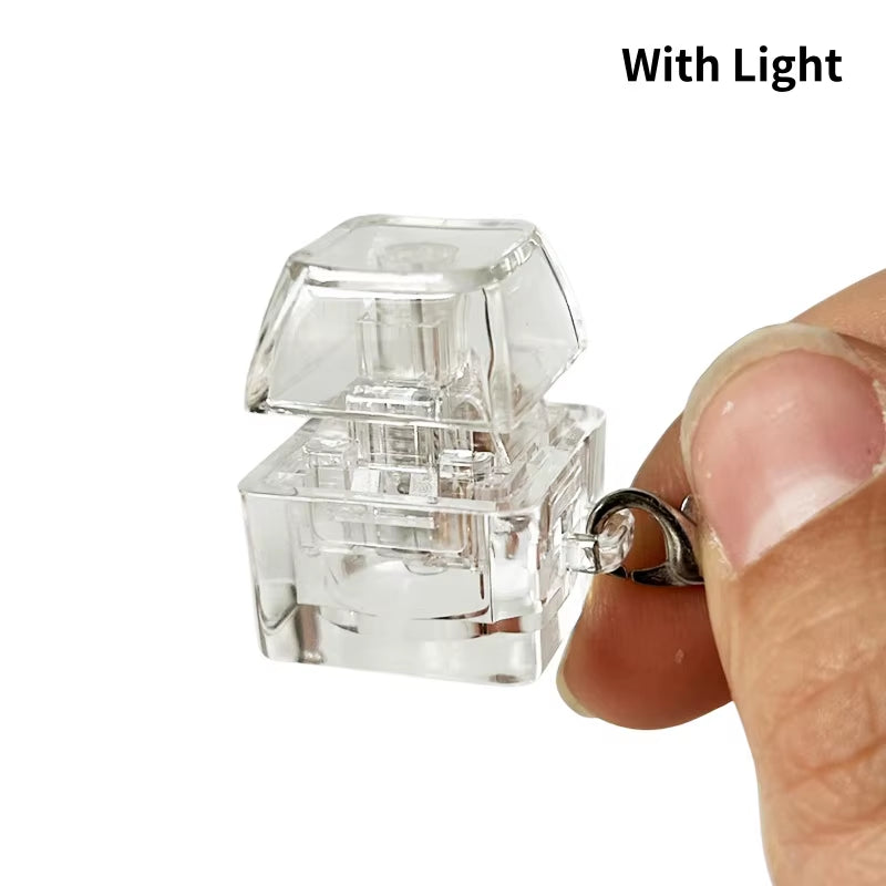 4/9 Keys Mechanical Keyboard Axis Tester LED Keyboard Key Toy Stress Relief DIY Button Keycap Fidget Keychain Toys Gift